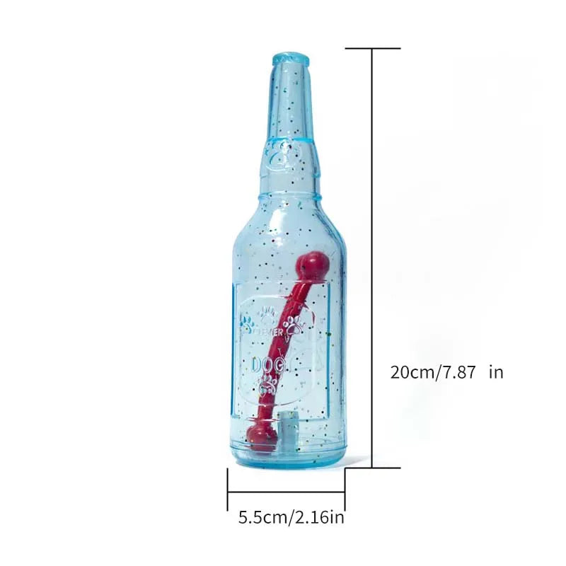 Pet Chew Toy Summer Floating Rubber Bottle For Puppy Interactive Teeth Cleaning Dog Squeaky Toy With Bone Dogs Toys