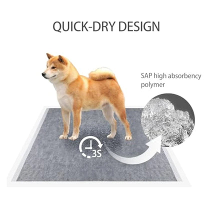 the ABSORBENT DOG PADS - 100/50/40/20PCS Absorbent Dogs Diapers, Disposable Puppy Training Pee Pads, Quick Dry Bamboo Charcoal Surface Mat, Clean Cushion