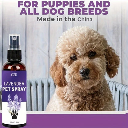the LAVENDER PET SPRAY - Lavender Cat and Dog Repellent Spray - Natural Pet Repellent for Indoor and Outdoor Use - Long Lasting Formula for Training