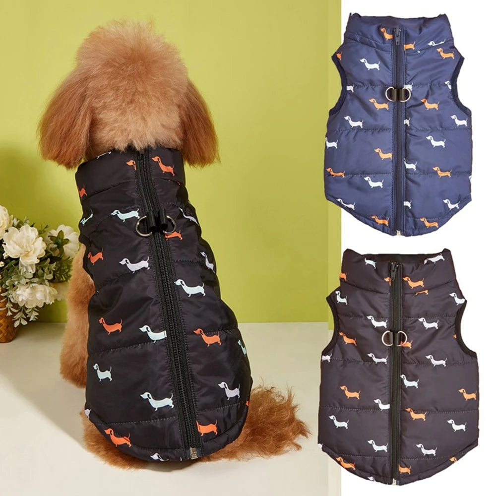 the ZIPSNUG WINTER VEST - Warm Winter Dog Clothes for Small Dogs, Windproof Pet Dog Coat/Jacket, Zipper Clothes Puppy Outfit Vest, Yorkie/Chihuahua Clothes