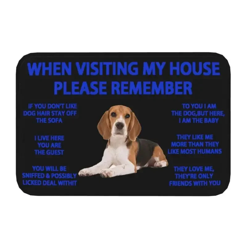 Beagle Dog Doormat Non-Slip Kitchen Bath Mat Living Room Door Floor Entrance Carpet Rug