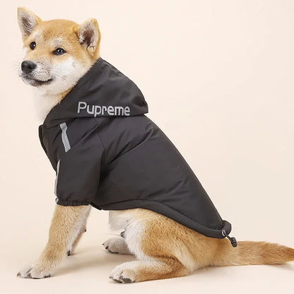 Pet Dog Waterproof Coat Reflective Puppy Warm Cotton Jacket Autumn Winter Hoodie Clothing For Dogs Cats Clothes