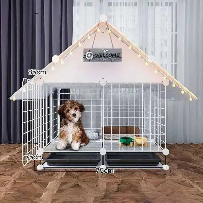 the BANGKOK BARKER - Fences Simple Kennel, Iron Teddy Living Room, Creative Doghouses, Pet Indoor Balcony Home, Pomeranian Puppy Courtyard Pet Cage