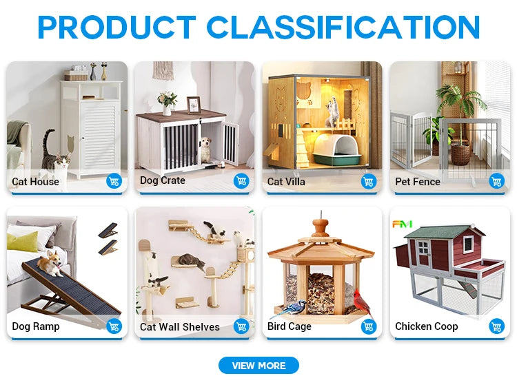 Custom Manufacture Modern Decorative Wood Villa Pet Cage Houses Furniture Corner Crate Dog Sleeping House For Small Medium Dog