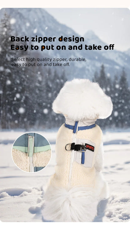 Warm Fleece Pet Clothes for Small Medium Dogs Vest with D ring Puppy Outfits French Bulldog Yorkies Poodle Costumes Pug Coats