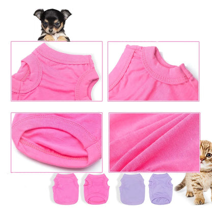 Blank Dog Clothes for Small Dogs, Summer Shirt, Chihuahua Bottoming T Shirts, Breathable Lightweight, Soft Puppy Apparel
