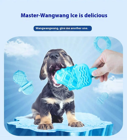 Summer Cool Dog Ice Stick Cooling Pet Supplies Water Injection Frozen Popsicle Dog Teething Toy Set