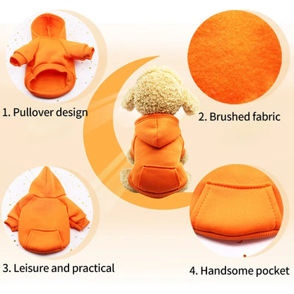 Dog Hoodie with Pockets - Warm Fleece Sweater for Small Dogs Like Chihuahuas (Cozy Coat, Machine Washable, Outdoor & Indoor Use)