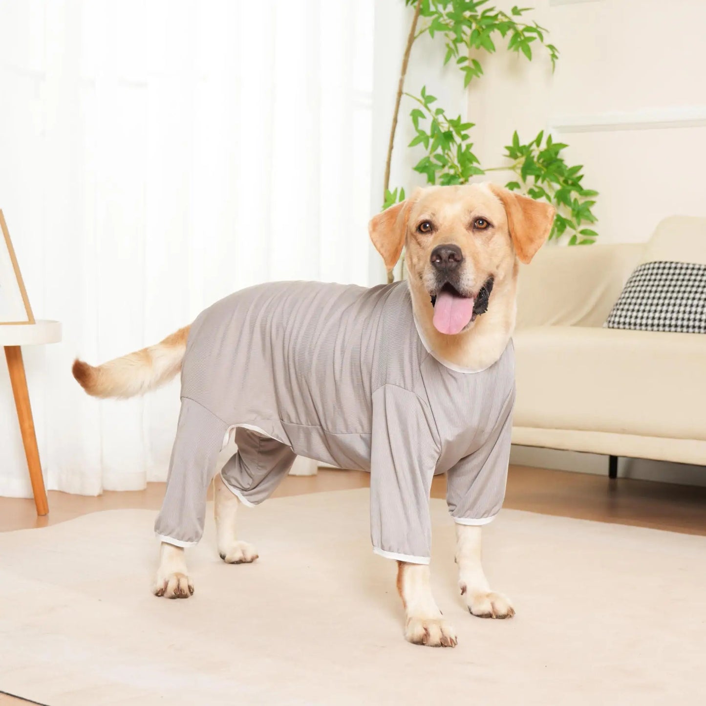 Dog Jumpsuit for Medium Large Big Dogs Cooling Ice-silk Summer Clothes Soft Pet Recovery Suit Pajamas Onesie 4 Legs Pjs Shirt