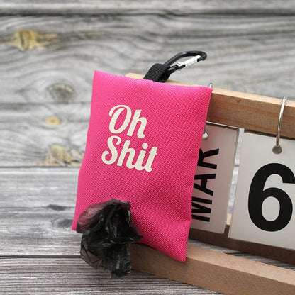 the FUNNY POOP BAG - Pet Supplies, Canvas Garbage Bags Poop Bag Dispenser, Portable Dog Poop Waste Bag Holder, Outdoor Puppy/Cat Pick Up Organizer