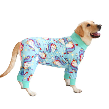 2024 New Halloween Prints Dog Four-legged Suit for Large Medium Bodysuit Dogs Pajamas PJS Full Body for Shedding Prevent Licking