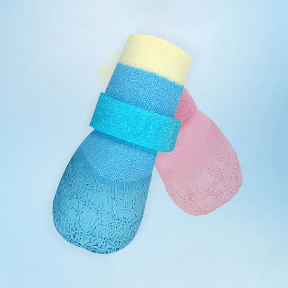 the SOFT SOLE DOG - 4PCS/Set Soft Sole Dog Waterproof Socks, Breathable Anti-Dirty Pet Foot Cover, Wear Resistant Adjustable Dog Non-Slip Shoes