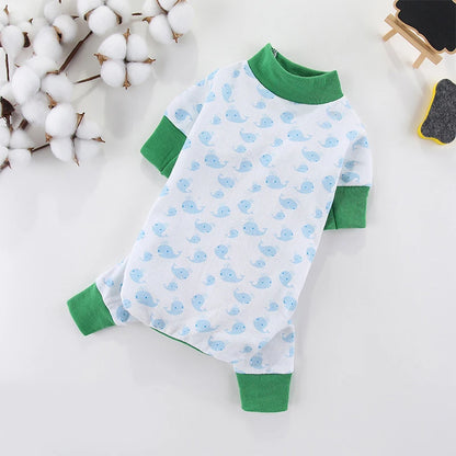Pet Dog Clothes for Small Dogs Fashion Dog Jumpsuits Cute Print Puppy Pajamas Soft Cotton Pet Cat Jumpsuits Chihuahua Clothes