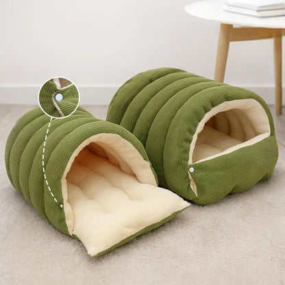 Pet House with Non-slip Base Washable Pet Bed for Dogs Cats Soft Fleece Cat Bed with Removable Washable Cover Cozy Cave