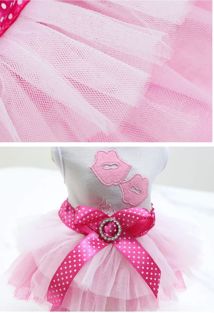 Pet Dress Dog Skirt Eye-catching Breathable Cotton Pretty Bow Knot for Summer Dog Clothes Dresses for Dogs