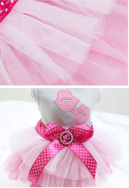 Pet Dress Dog Skirt Eye-catching Breathable Cotton Pretty Bow Knot for Summer Dog Clothes Dresses for Dogs