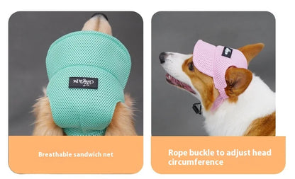 the SUNPAWS BREATHABLE HAT - New Summer Pet Dog Hat, Breathable Sun Protection, Ears Exposed Design, Golden Retriever, Dog Cap, Summer Shade Pet Accessories