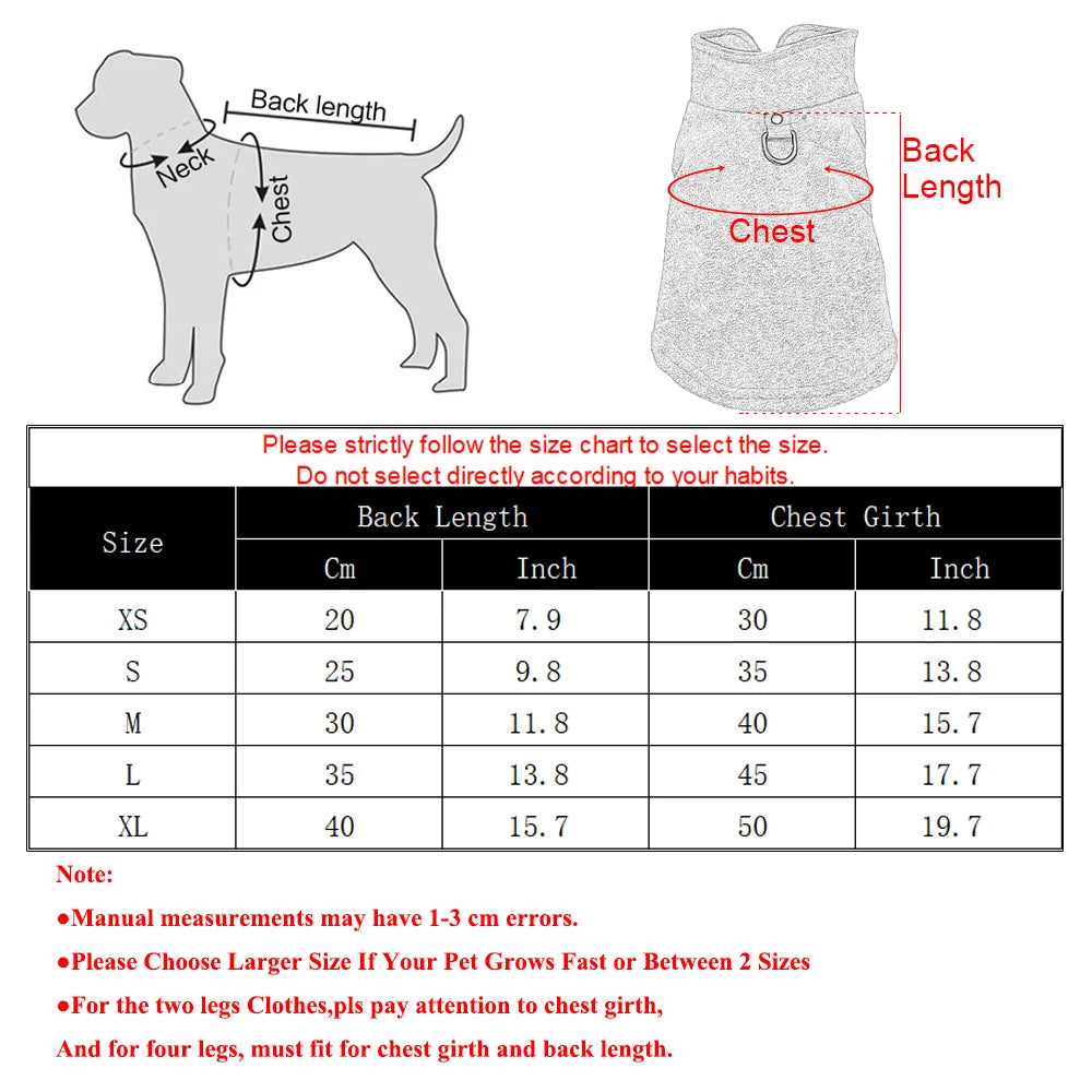 Cute Pet Dog Clothes For Small Dogs Cat Autumn Winter Dog Warm Jacket French Bulldog Overalls Cozy Fleece Clothing Pug Chihuahua