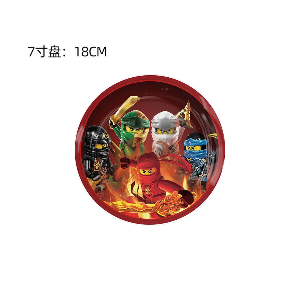 New Cartoon Ninjas Theme Birthday Party Decoration Plates Cups Disposable Tableware Banner Balloon For Kid Event Supplies