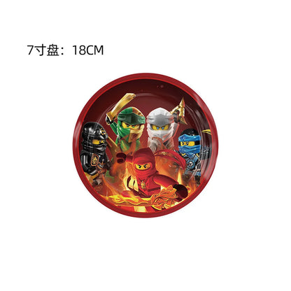 New Cartoon Ninjas Theme Birthday Party Decoration Plates Cups Disposable Tableware Banner Balloon For Kid Event Supplies