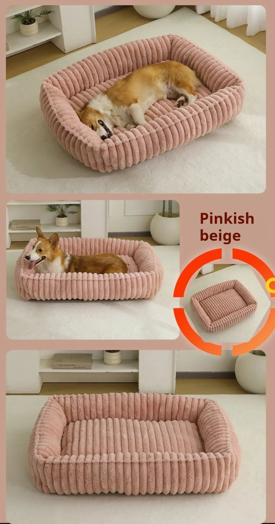 Pet Cat Dog Bed Square Plush Cat Mat Pet Cushion Winter Thickened Orthopedic Pet Mat Soft And Comfortable Cat Bed Pets Supplies