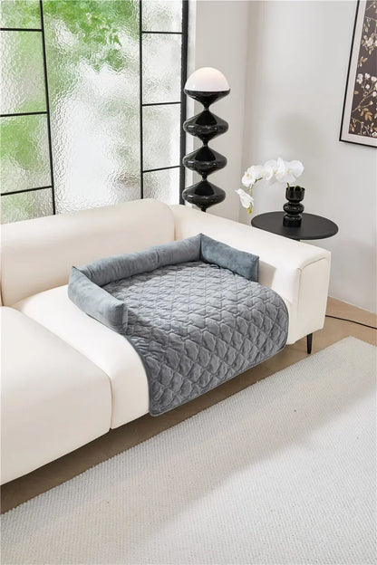 Velvet Pet Sofa Mat Warm Pet Blanket for Medium Large Dog Couch Bed Cushion with Pillow Cats Pad House Pet Supplies Accessories