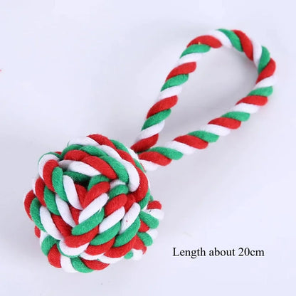 the TINSEL TUG TOY - Christmas Dog Toy, Pet Cotton Rope Knot, Interactive Dog Toys, Ball for Puppy/Chihuahua, Large Dogs Toothbrush Chew, Dog Accessories