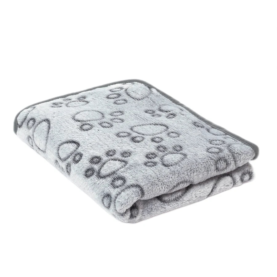 the PAWFLEECE PAWPRINT BLANKET - Soft Fluffy High-Quality Pet Blanket, Flannel Dog Sleeping Blanket, Paw Print Pattern Pet Mat, Warm Comfortable Blanket for Cats/Dogs