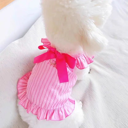 Floral Dog Dress Dog Summer Clothes Cute Cat Dog Princess Dresses Chihuahua Frnench Bulldog Bichon Girls Dog Costume Pet Skirt