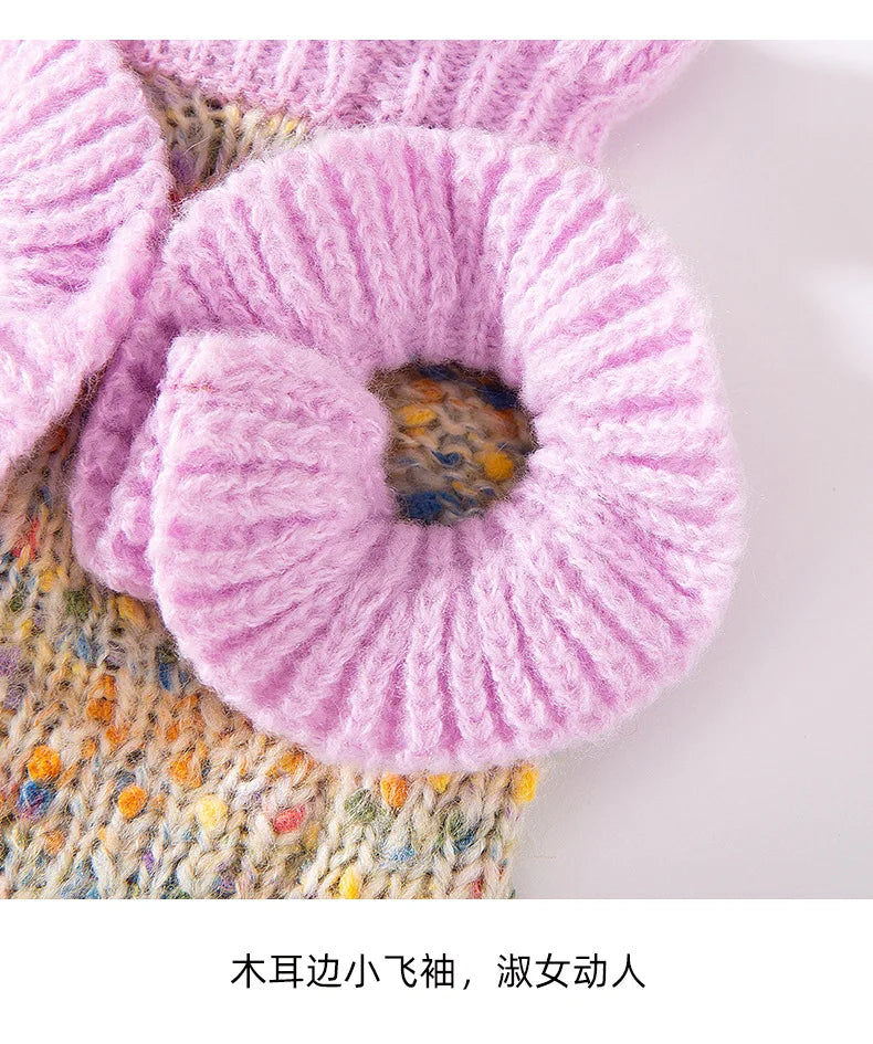 Autumn and Winter Pet Dot Little Flower Sweater Comfortable Warm Dog Clothes Teddy Cat Clothing Puppy Clothes for Small Dogs