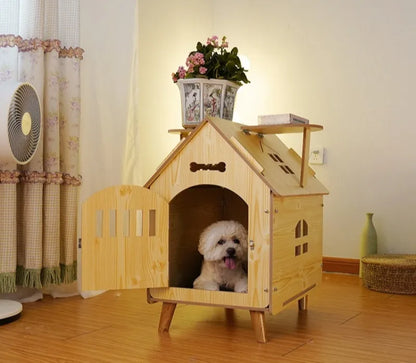 Indoor Dog House Bed Door Small Medium Cat Dog Kennel Outdoor Comfortable Puppy House Inside with Vents Pets Cage Supplies