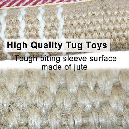 Durable Dog Training Tug of War Interactive Dogs Jute Bite Pillow Sleeve Chewing Toys for Malinois German Shepherd Pet Play Toy