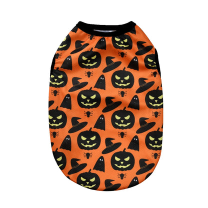 Dog Clothes For Small Medium Dogs Cats Halloween Pumpkin Paw Print Puppy Vest Coat Chihuahua Yorkies Costumes Pet Party Clothing