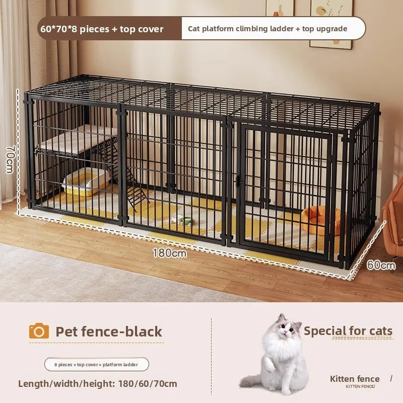 the KENNEL CAGE - Outdoor Dog/Cat House, Durable Dog Crate, Indoor Pet Playpen for Small/Medium Dogs/Cats Metal Playpen Secure Fence