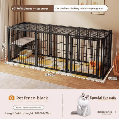 the KENNEL CAGE - Outdoor Dog/Cat House, Durable Dog Crate, Indoor Pet Playpen for Small/Medium Dogs/Cats Metal Playpen Secure Fence