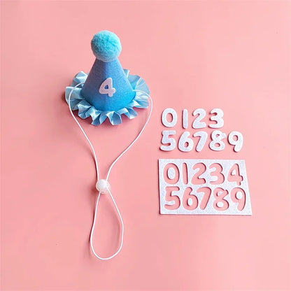 Dog Birthday Scarf Hat Set Cat Birthday Party Supplies Pet Scarf Puppy Birthday Lace Hat Scarf for Small Medium Dog Pet