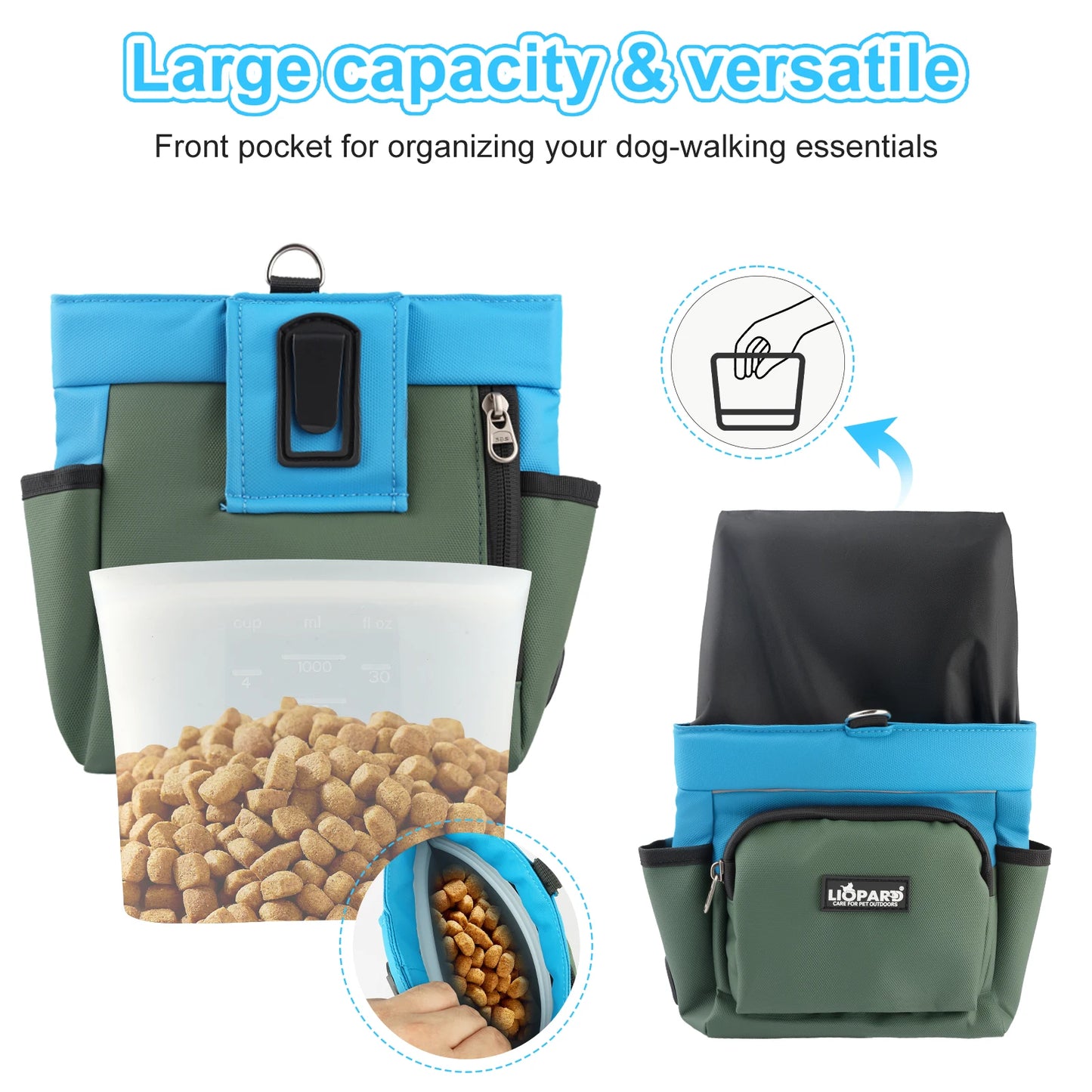 the TRAIL PACK - Hot Sale Dog Treat Bag for Training/Walking, Portable Pet Snack Pouch with Waist Belt, Durable Waterproof