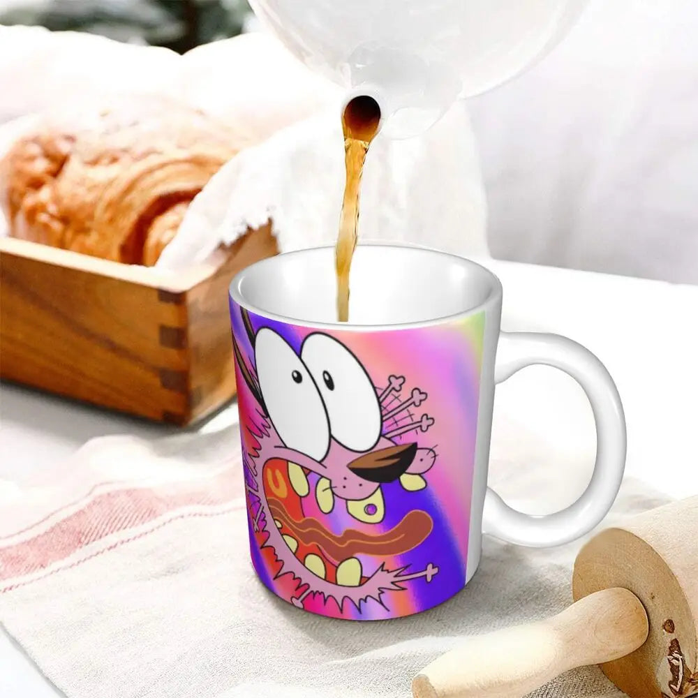 Personalized C-Courage The Cowardly Dog Coffee Mug DIY Ceramic Milk Tea Mug Cup