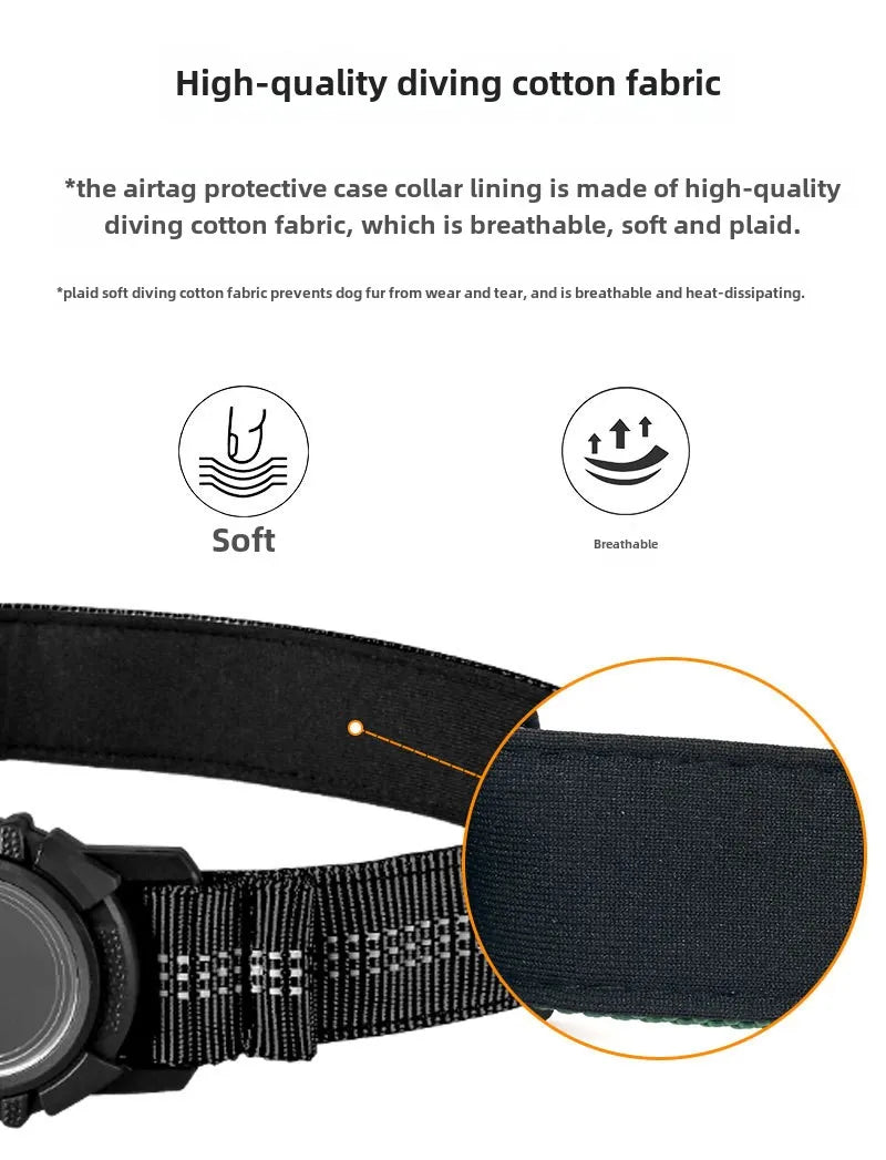 the FINDMYPAWS AIRTAG COLLAR - Dog Collar Reflective Waterproof Transparent Cover Airtag Locator Anti-Loss Pet Collar