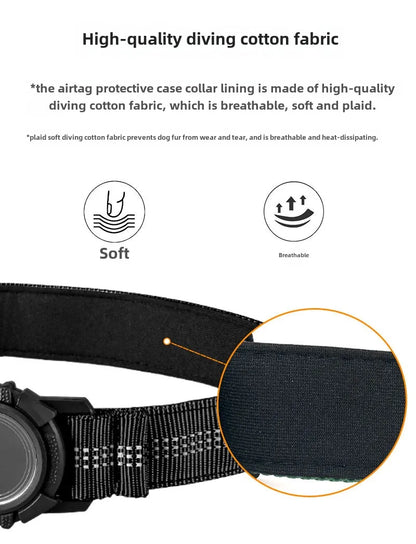 the FINDMYPAWS AIRTAG COLLAR - Dog Collar Reflective Waterproof Transparent Cover Airtag Locator Anti-Loss Pet Collar