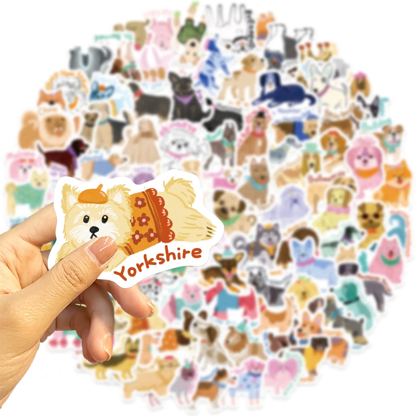 100/200/300PCS Cute Dog Series Graffiti Stickers Phone Laptop Computer Pad Decal Cup Stationery Luggage Waterproof Small Sticker