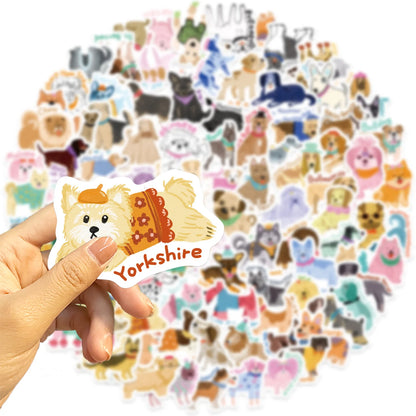 100/200/300PCS Cute Dog Series Graffiti Stickers Phone Laptop Computer Pad Decal Cup Stationery Luggage Waterproof Small Sticker