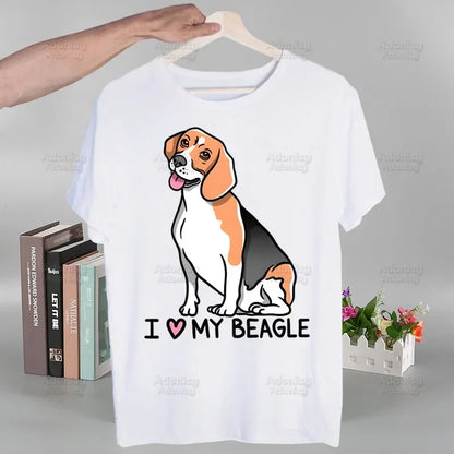 the PERSONAL STALKER - Beagle Cartoon Men's T-Shirts, Funny Hip Hop Summer Women/Men Bagel Dog Cute T-Shirts