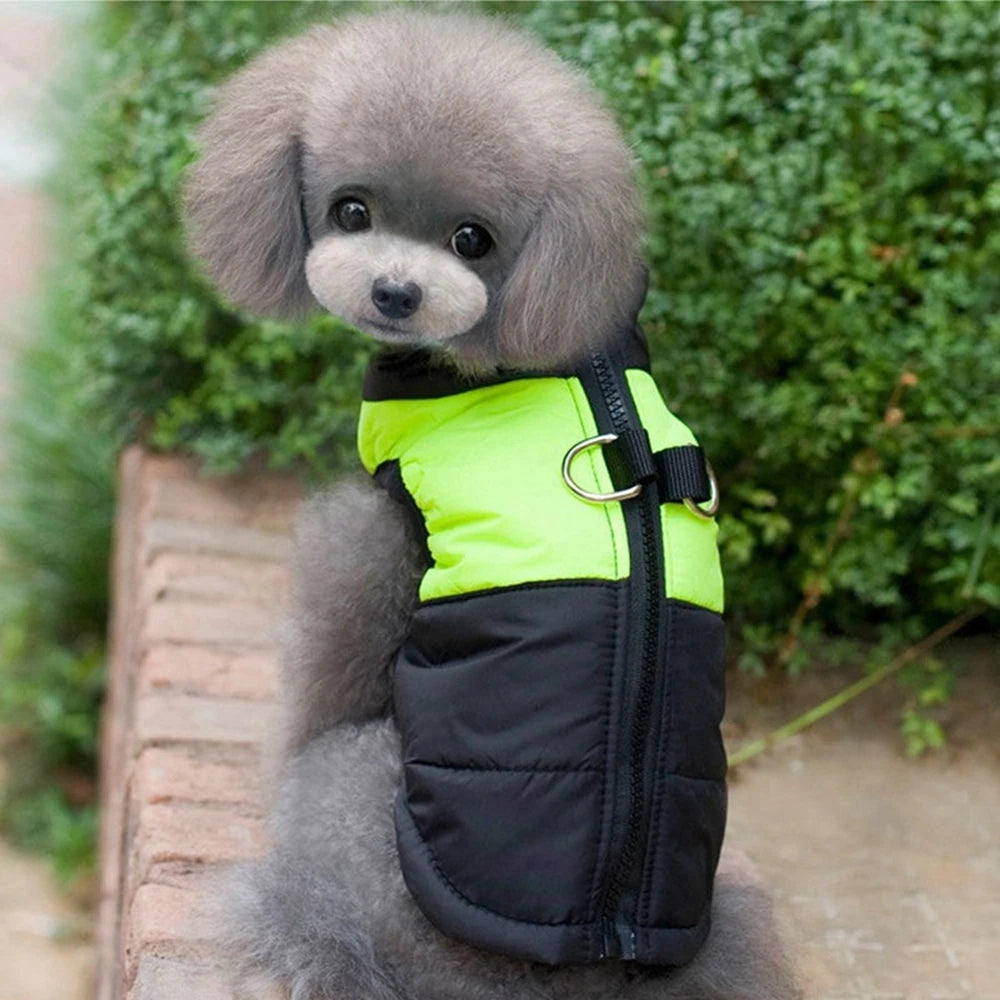 Waterproof Pet Dog Puppy Vest Jacket Winter Warm Dog Clothes Pet Padded Vest Zipper Jacket Coat For Small Medium Large Dogs