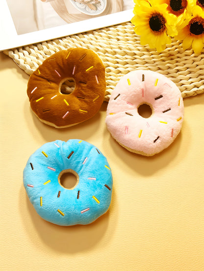 the BARKNUT PLUSH DONUT - 1 Plush Donut Pet Toy, Interactive Toy for Gnawing and Playing, Teddy Dog/Cat Love It