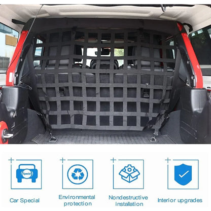 Pet Isolation Net Safety Mesh Dog Barrier for Wrangler JK JL 4 Door 2007-2023 Secure Behind Rear Seat