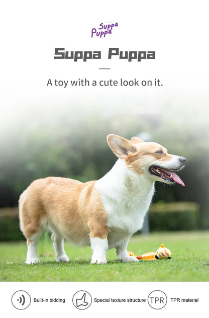 GiGwi Dogs Toys Suppa Puppa Q Series Plush Dog Teething Bite Resistance Molar Plush Rubber Sound Interactive Toy for Pets Puppy