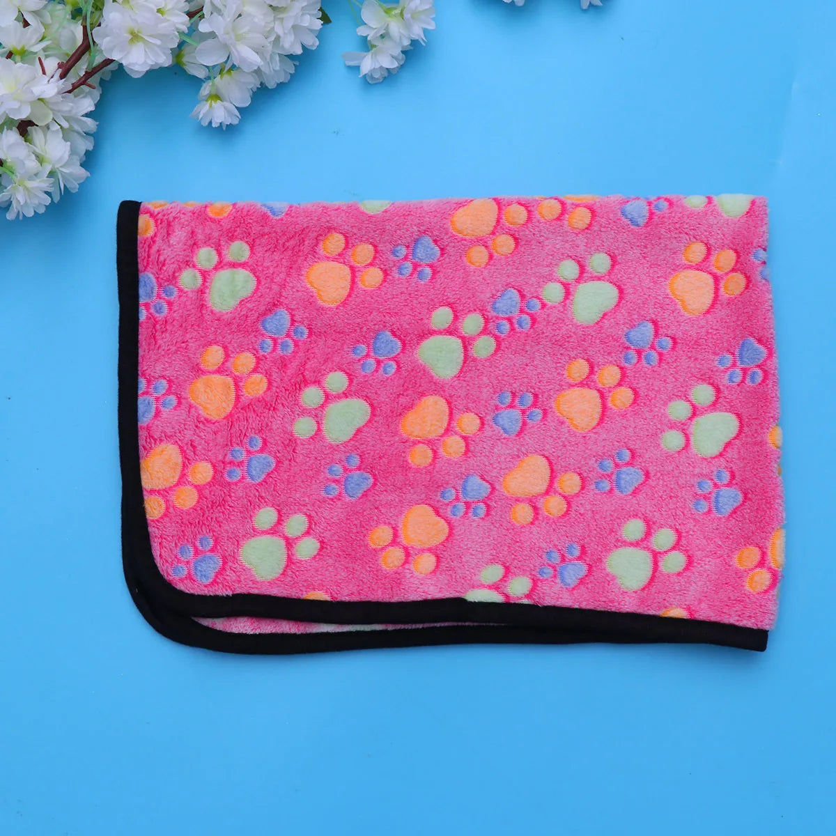 1Pcs Pet Dog Blanket Cushion Small Bone Patterned Lightweight Sleep Mat 60x40cm Print Random Hemming