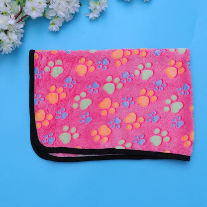 1Pcs Pet Dog Blanket Cushion Small Bone Patterned Lightweight Sleep Mat 60x40cm Print Random Hemming