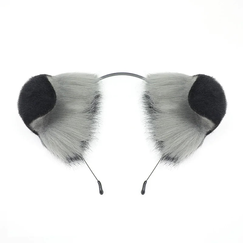 New Anime Handmade Kawaii Dog Furry Ears Headband Night Party Simulated Cute Wolf Dog Ears Cosplay Props